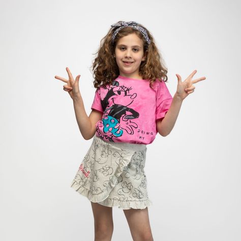 Falda Niña Ruffles Minnie Gris Disney-0