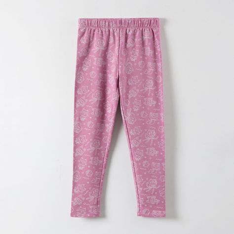 Calza Niña Full Print Rosado Gabby Doll House-0