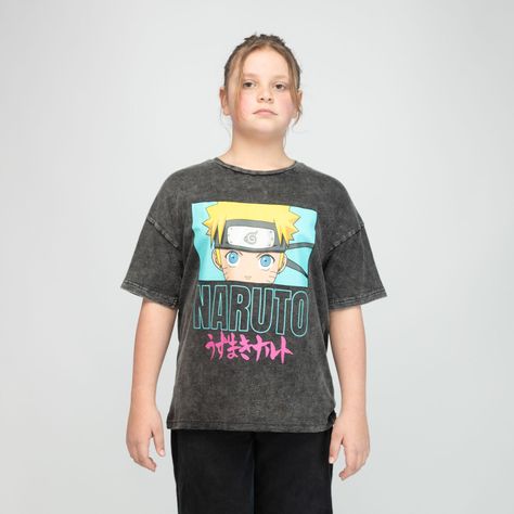 Polera Niña Naruto Nombre Gris Naruto-0