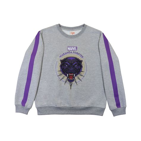 Poleron Mujer Black Panther Wakanda Gris Marvel-0