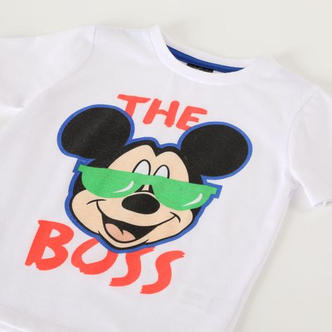 Polera Manga Corta Niño Mickey Blanco I Disney-2