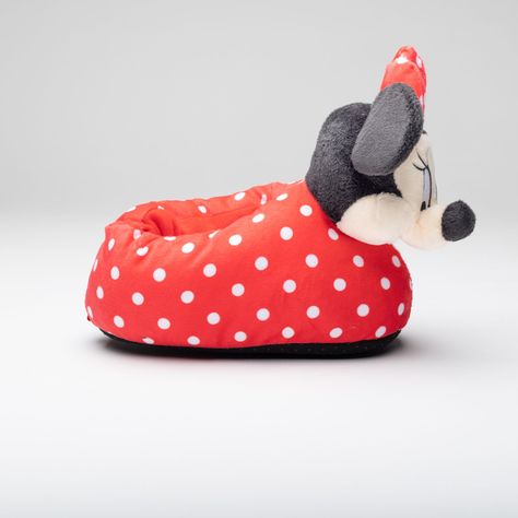 Pantufla 3D Niña Minnie Puntos Rojo Disney-2
