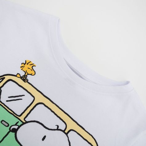 Polera Mujer Auto Blanco Snoopy-2