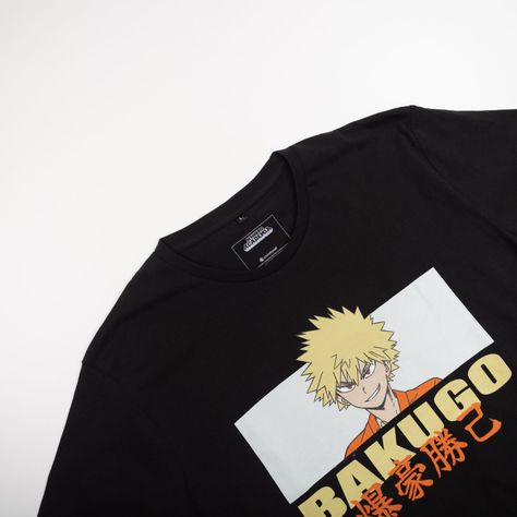 Polera Hombre  My Hero Academia  Bakugo Negro-1