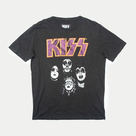 Polera Hombre Kiss Caras Gris-0