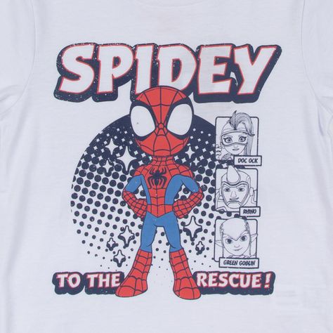 Polera Niño Ciudad Spidey Blanco Marvel-4