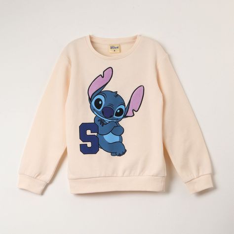 Poleron Cerrado Niña Lilo & Stitch "S" Beige Disney-0