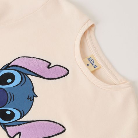 Poleron Cerrado Niña Lilo & Stitch "S" Beige Disney-1