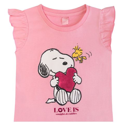 Polera Niña hugging Rosado Snoopy-2