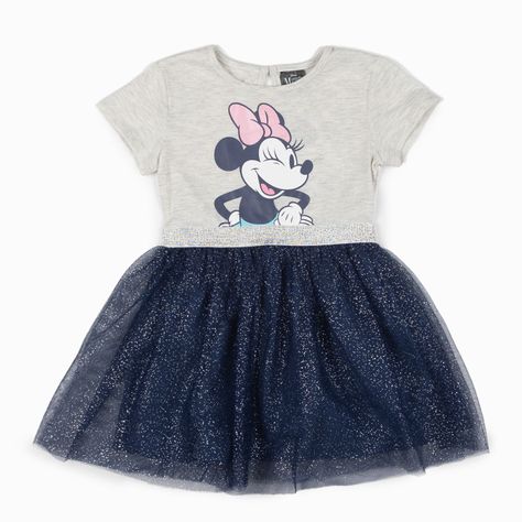 Vestido Niña Minnie Bicolor Gris Disney-2