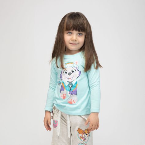 Polera Manga Larga Niña Everest Ready Celeste Paw Patrol-0