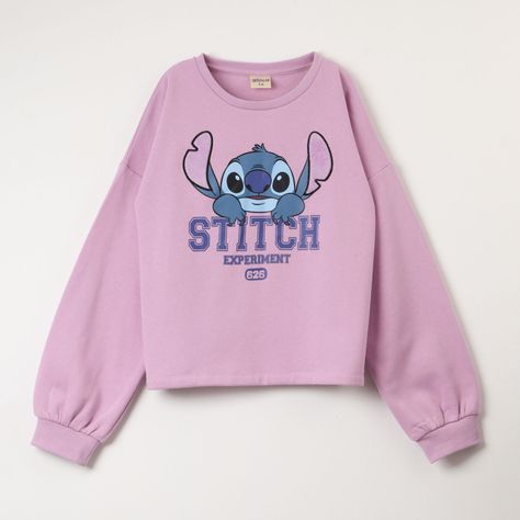 Poleron Cerrado Niña Lilo & Stitch Experiment Morado Disney-0