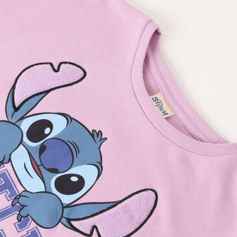 Poleron Cerrado Niña Lilo & Stitch Experiment Morado Disney-1