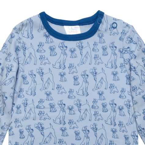 Pack Body Bebe Dama y Vagabundo Doggie Azul Disney-2