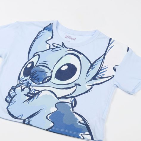 Polera Manga Corta Niña Lilo y Stitch Celeste Disney-2