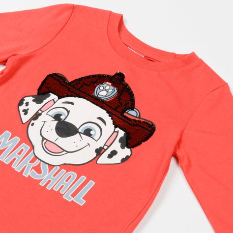 Polera Manga Larga Lentejuela Niño Marshall Rojo Paw Patrol-2