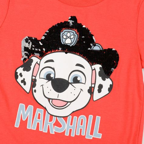 Polera Manga Larga Lentejuela Niño Marshall Rojo Paw Patrol-3
