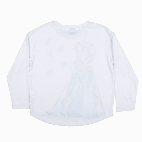Polera Manga Larga Niña Elsa Frozen Blanco Disney-1