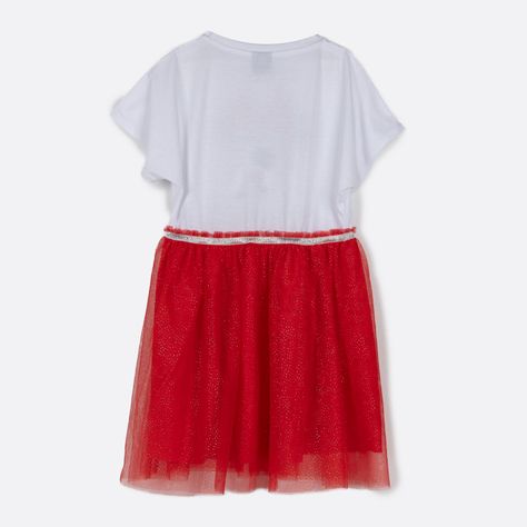 Vestido Niña Cara Minnie Rojo Disney-1