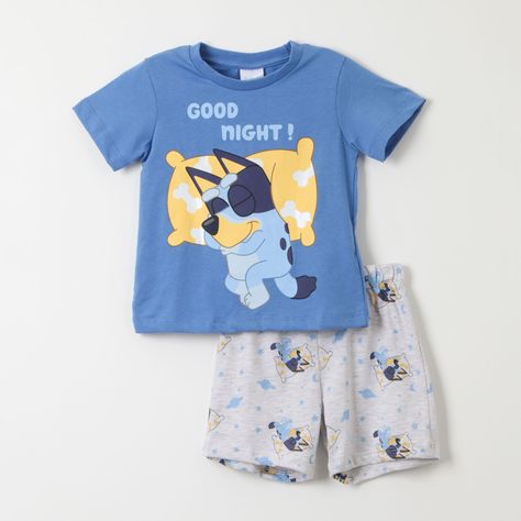 Pijama Corto Niño Bluey Dormido Azul Bluey-0