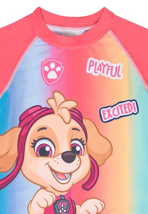 Polera UV Niña Skye Play Arcoiris Paw Patrol-2
