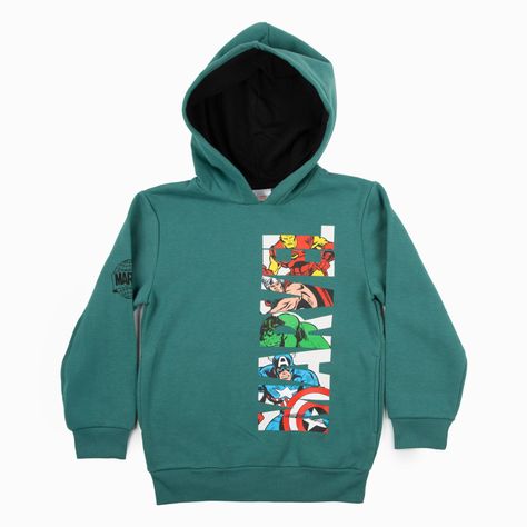 Poleron con Gorro Niño Avengers Verde Marvel-0
