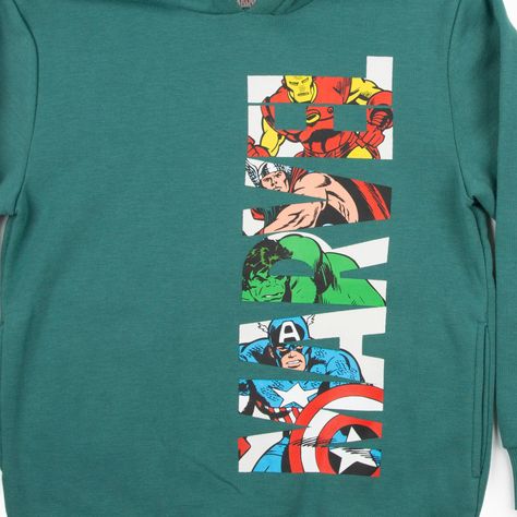 Poleron con Gorro Niño Avengers Verde Marvel-2