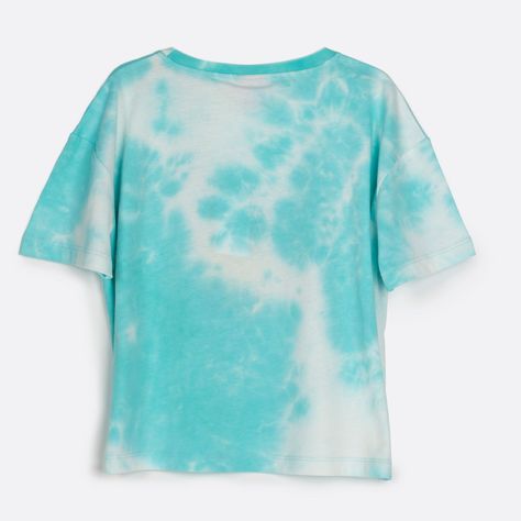 Polera Manga Corta Niña Tie Dye Lilo & Stitch Celeste Disney-1