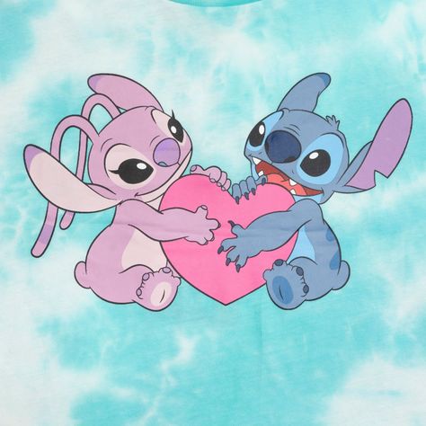 Polera Manga Corta Niña Tie Dye Lilo & Stitch Celeste Disney-2