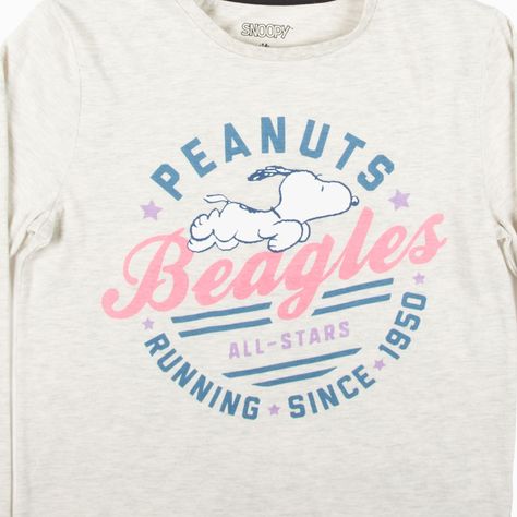 Polera Manga Larga Niña Peanuts Gris Snoopy-2