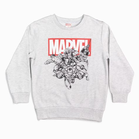 Poleron Niño Marvel Foto Gris Marvel-2