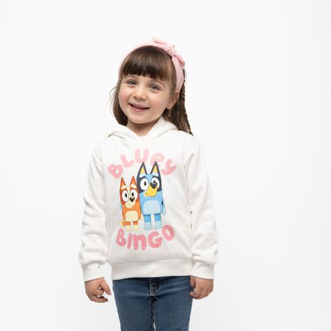 Poleron Gorro Niña Bluey y Bingo Blanco-0