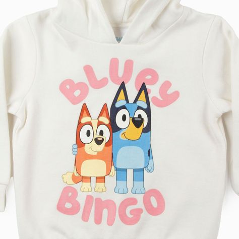Poleron Gorro Niña Bluey y Bingo Blanco-4