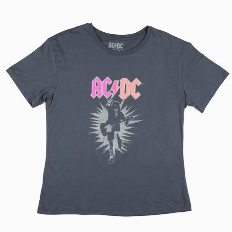 Polera Mujer Angus Guitar Gris AC/DC-0