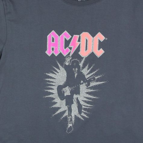 Polera Mujer Angus Guitar Gris AC/DC-2