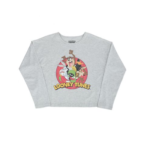 Polera Manga Larga Niña Intro Gris Looney Tunes-0