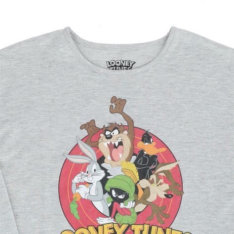 Polera Manga Larga Niña Intro Gris Looney Tunes-2