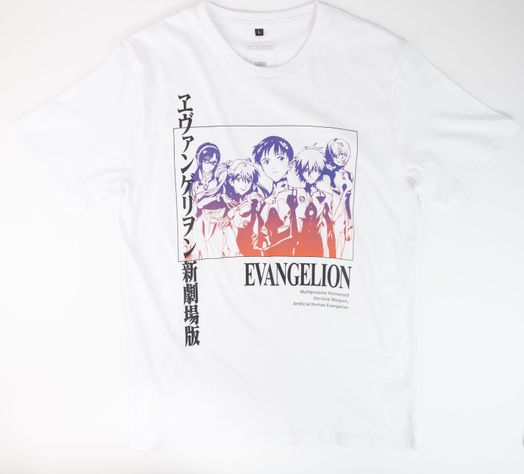 Polera Hombre Evangelion  Personajes Blanco-0