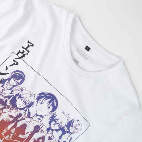 Polera Hombre Evangelion  Personajes Blanco-1