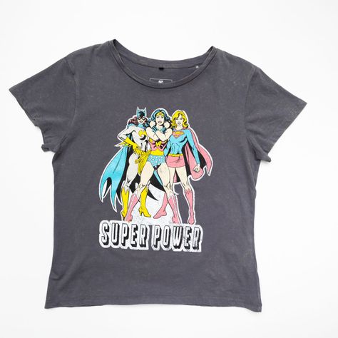 Polera Mujer Dc Comics Wonder Woman Gris-0