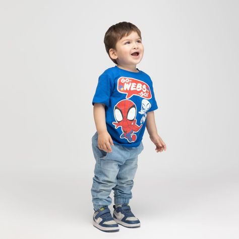 Polera Niño Go Webs Spidey Azul Marvel-0