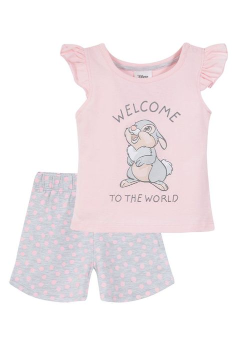 Pijama Niña Bambi Tambor Rosado Disney-0