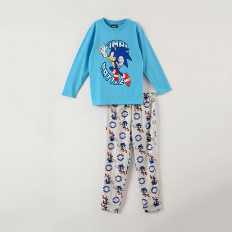 Conjunto Pijama Niño Final Battle Celeste Sonic-0