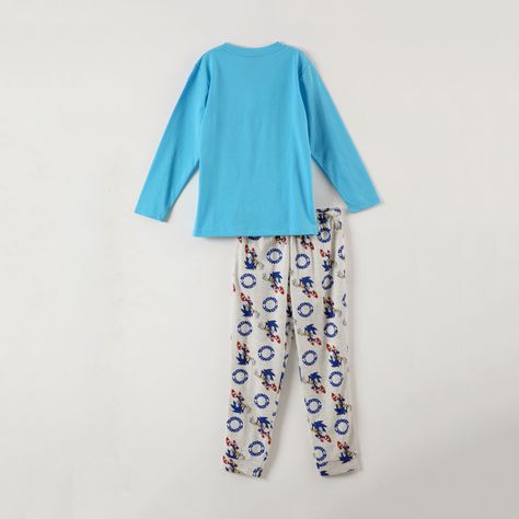 Conjunto Pijama Niño Final Battle Celeste Sonic-3