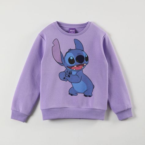Poleron Cerrado Niña Lilo & Stitch Happy Morado Disney-0