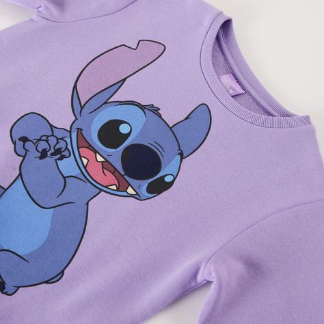 Poleron Cerrado Niña Lilo & Stitch Happy Morado Disney-1
