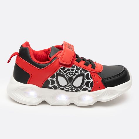 Zapatilla Con Luces Niño Ojos Spiderman Negro Marvel-0