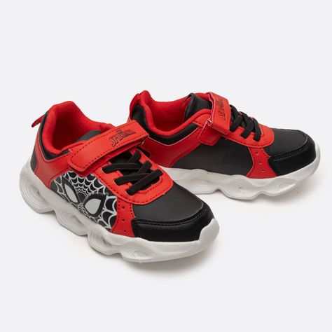 Zapatilla Con Luces Niño Ojos Spiderman Negro Marvel-2