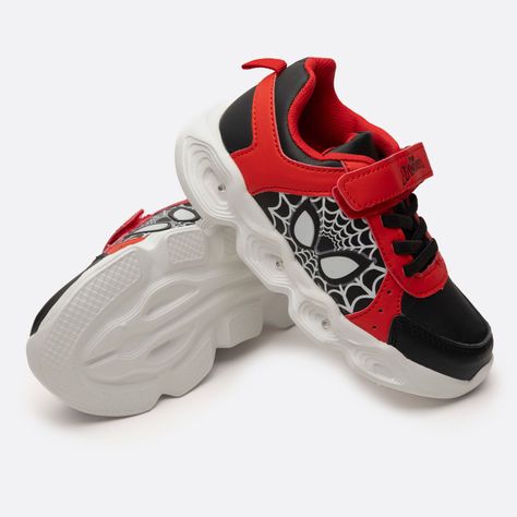 Zapatilla Con Luces Niño Ojos Spiderman Negro Marvel-5