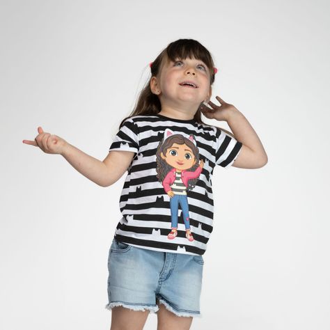 Polera Niña Cat Blanco Gabby Dollhouse-1